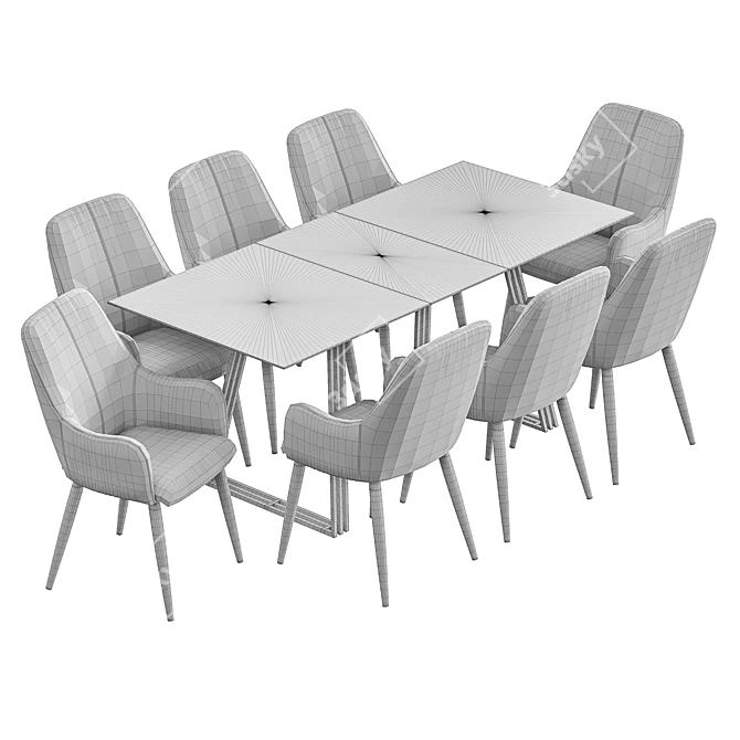 Modern Dining Set: HDC 007 Chair & Opalo Table 3D model image 6