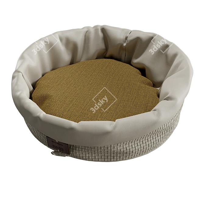 Luxury Leather Pet Bed 3D model image 2
