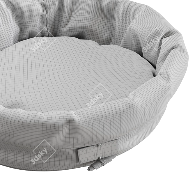 Luxury Leather Pet Bed 3D model image 5