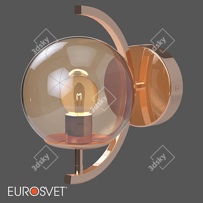 Elegant OM Glass Wall Lamp - Eurosvet 3D model image 2