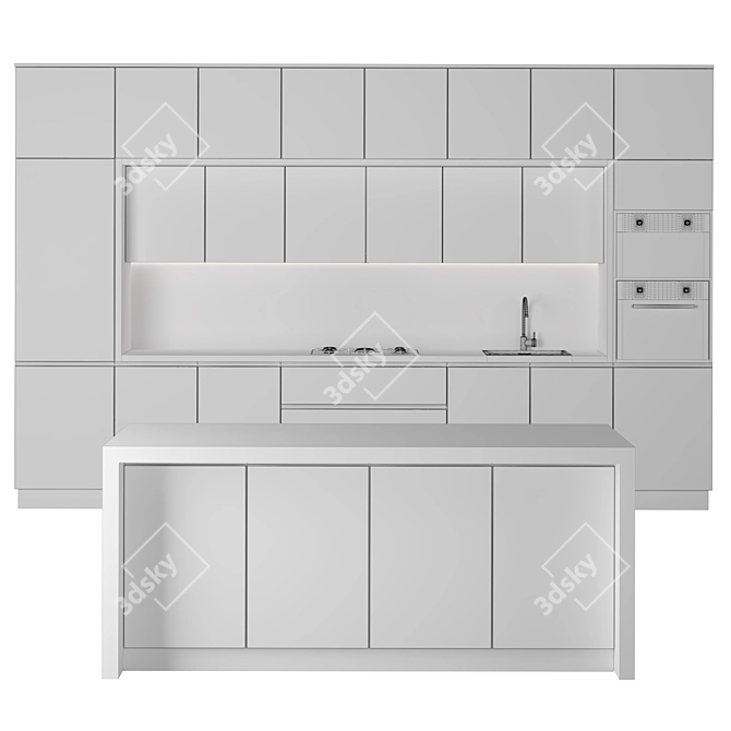 Modern Kitchen: 30 - Sleek, Functional, and Stylish 3D model image 4