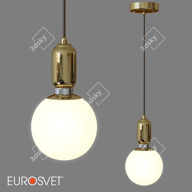 Gold Bubble Pendant Lamp by Eurosvet 3D model image 1