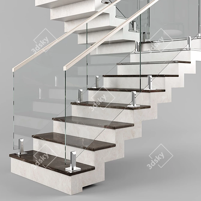 Sleek Modern Staircase for Contemporary Interiors 3D model image 5