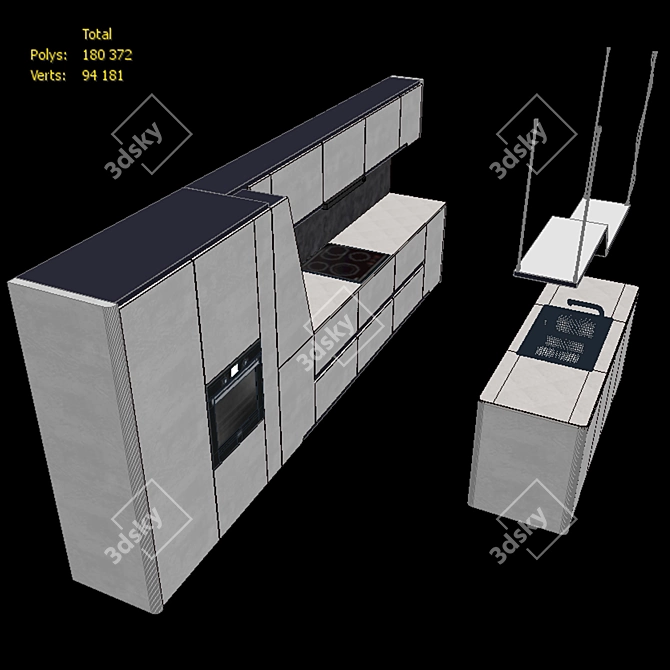 Elegant Pininfarina Kitchen Set 3D model image 5