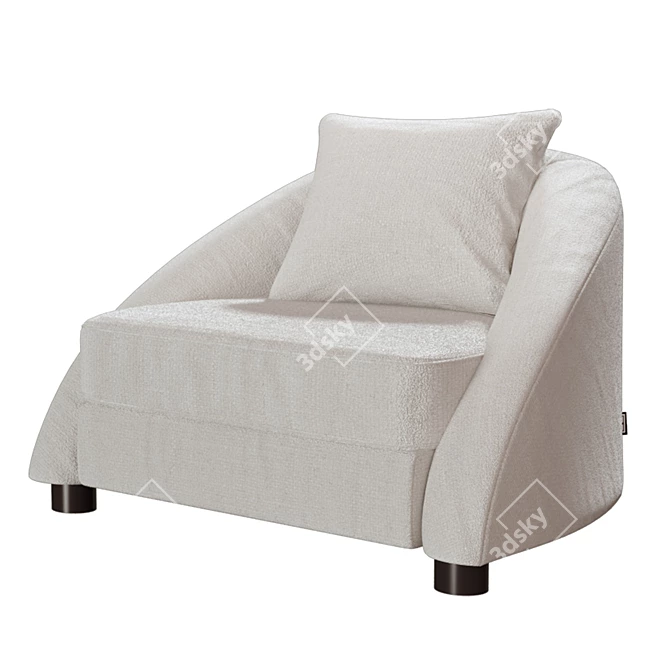 Elegant Contoured Chair: Cruz 3D model image 1