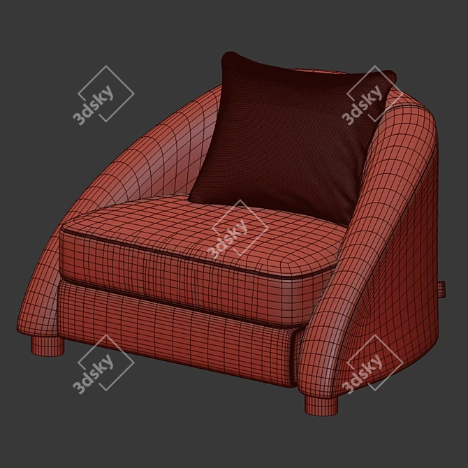 Elegant Contoured Chair: Cruz 3D model image 4