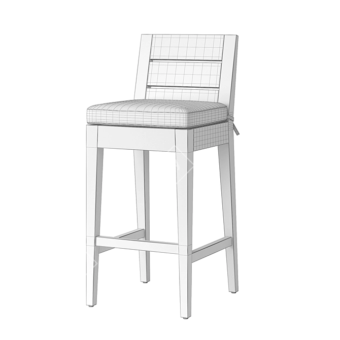 Elevate Your Space: Belvedere Teak Stool 3D model image 6