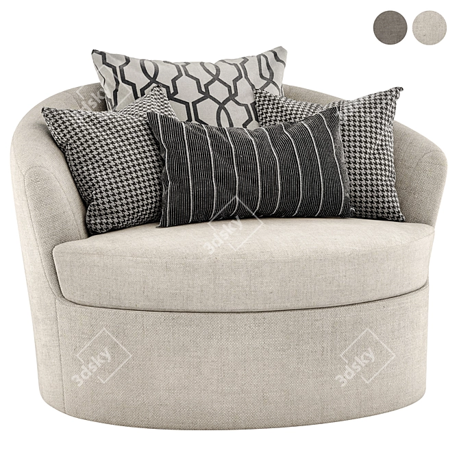 Malvern Swivel Chair: Stylish Comfort for Your Home 3D model image 1
