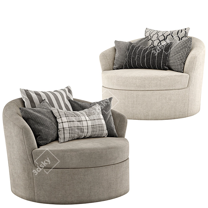 Malvern Swivel Chair: Stylish Comfort for Your Home 3D model image 3