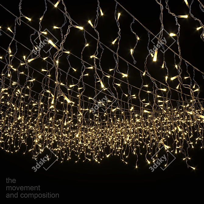 Customizable LED Garland: 10-50m Length 3D model image 1