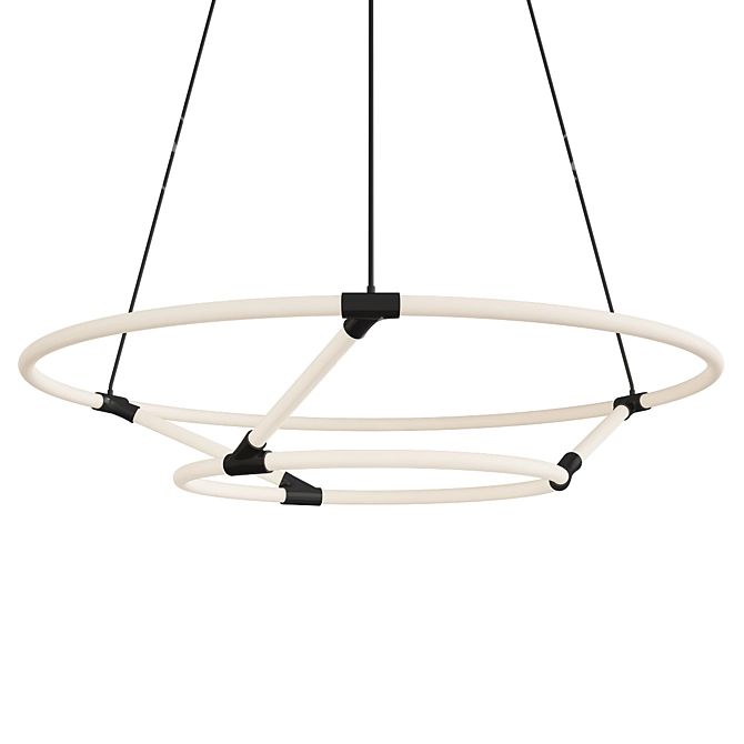 Modern Chicago Loop LED Chandelier 3D model image 1