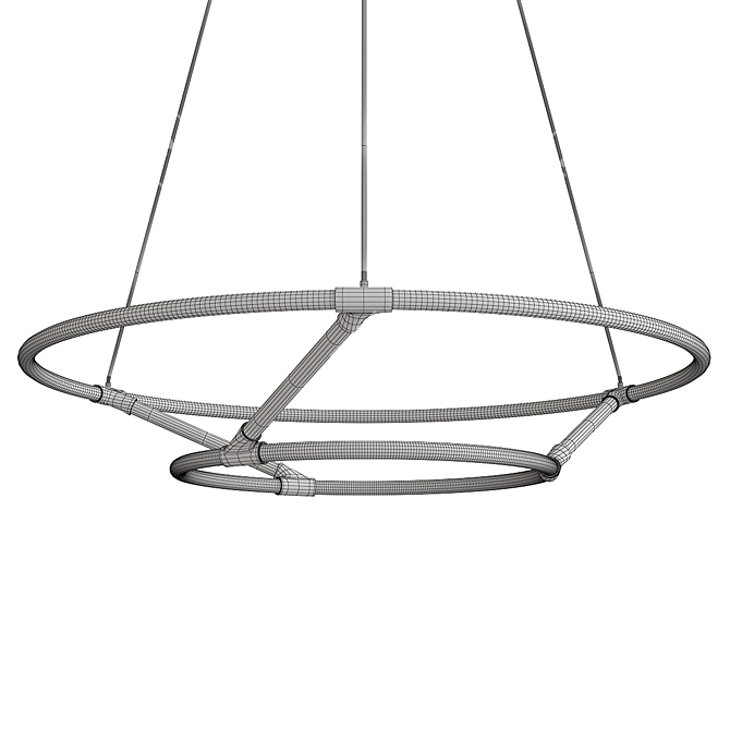 Modern Chicago Loop LED Chandelier 3D model image 3