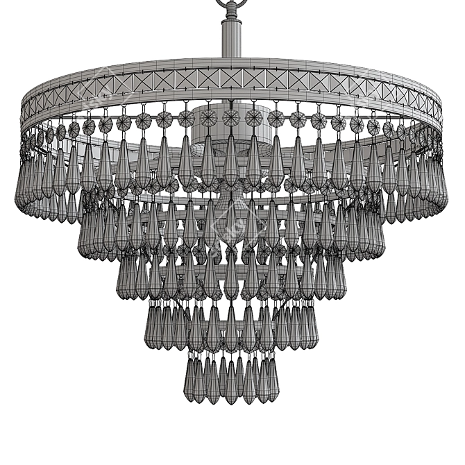 Elegant Mercer Round Chandelier 3D model image 2