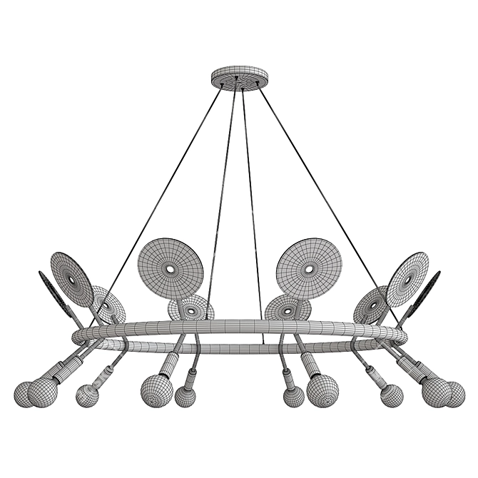 Elegant Fern Chandelier 3D model image 2