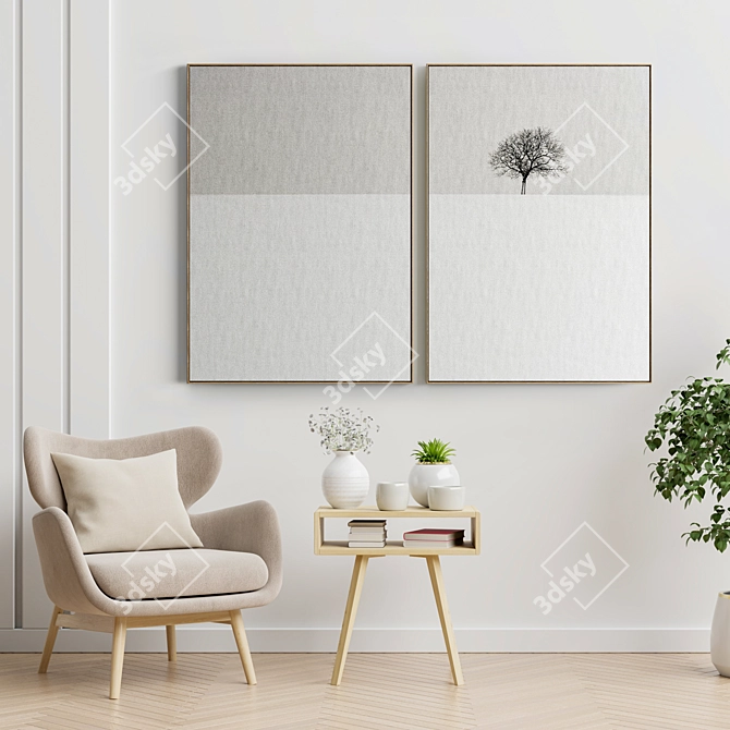 Minimalist Photo Frame Set | 2 Models, 5 Materials 3D model image 3