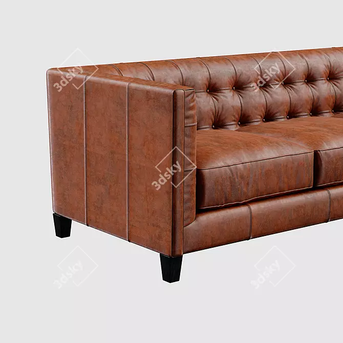 Title: Antique Courtyard Premium Leather Sofa 3D model image 2