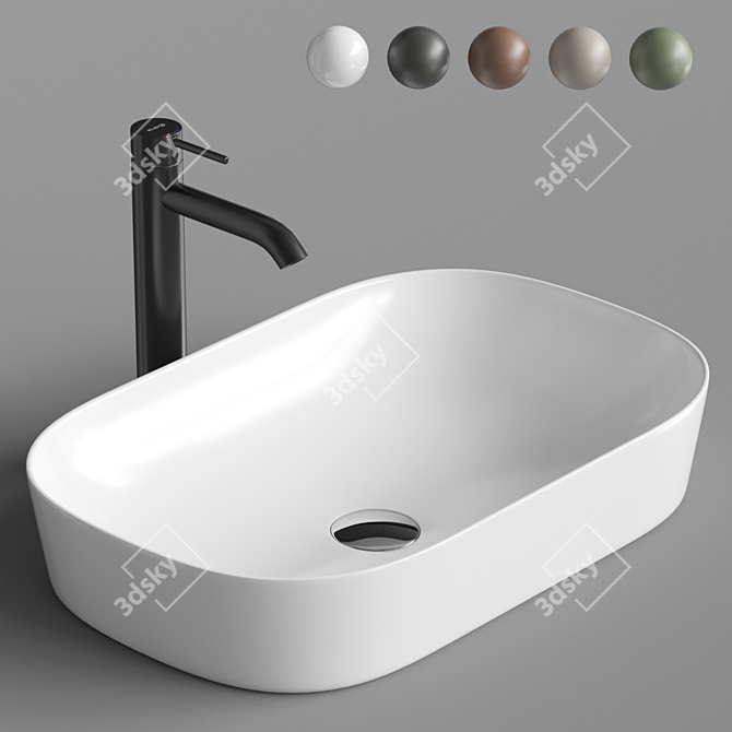 ArtCeram Ghost 65 GHL002 Oval Washbasin 3D model image 1