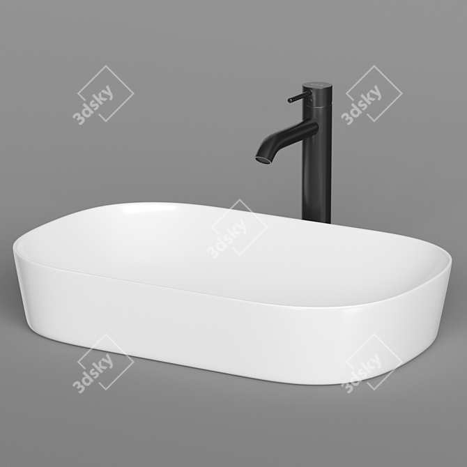 ArtCeram Ghost 65 GHL002 Oval Washbasin 3D model image 3