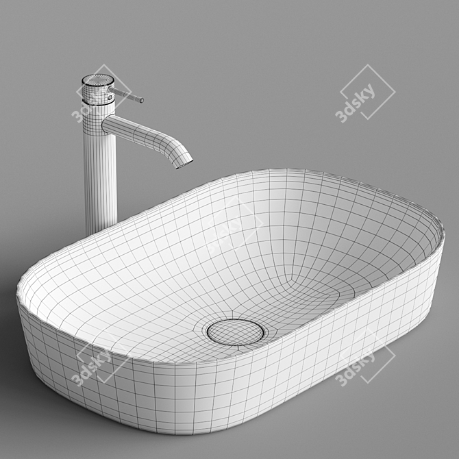 ArtCeram Ghost 65 GHL002 Oval Washbasin 3D model image 4