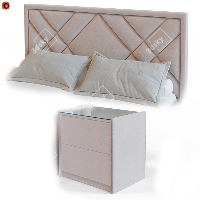 Malta Bed with TM450 Nightstands 3D model image 2