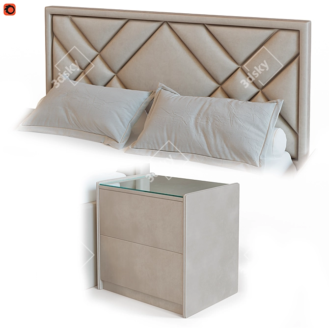 Malta Bed with TM450 Nightstands 3D model image 4