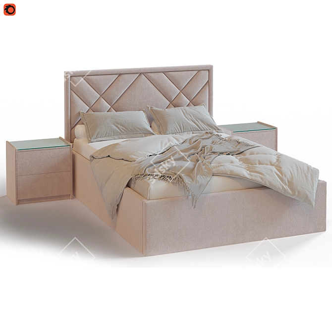 Malta Bed with TM450 Nightstands 3D model image 8