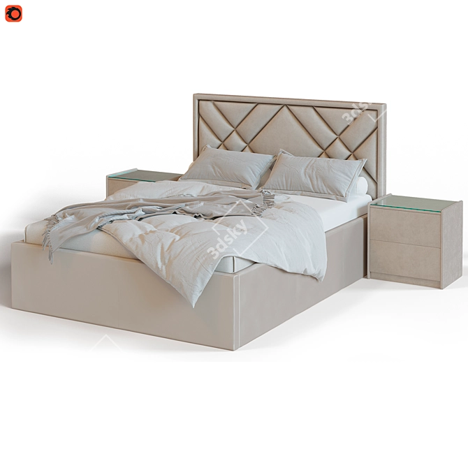 Malta Bed with TM450 Nightstands 3D model image 10