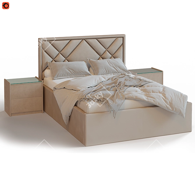 Malta Bed with TM450 Nightstands 3D model image 11