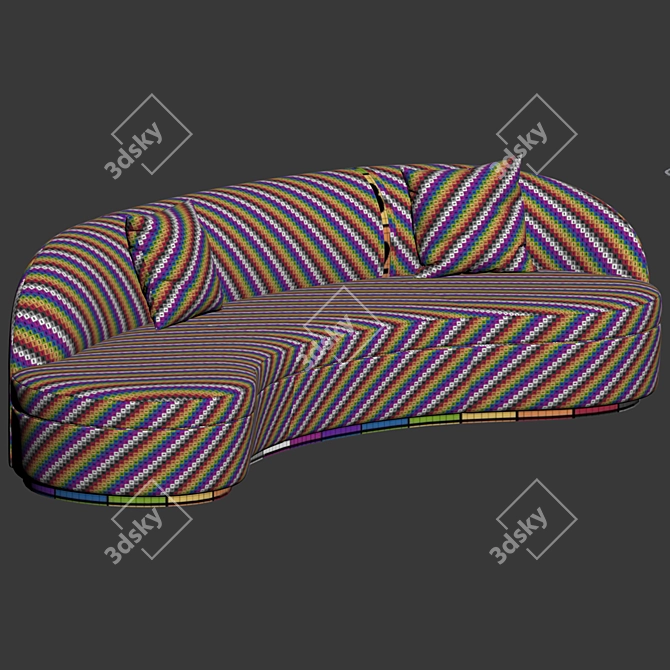 Elegant Curved Sofa: Otium Capital Collection 3D model image 3