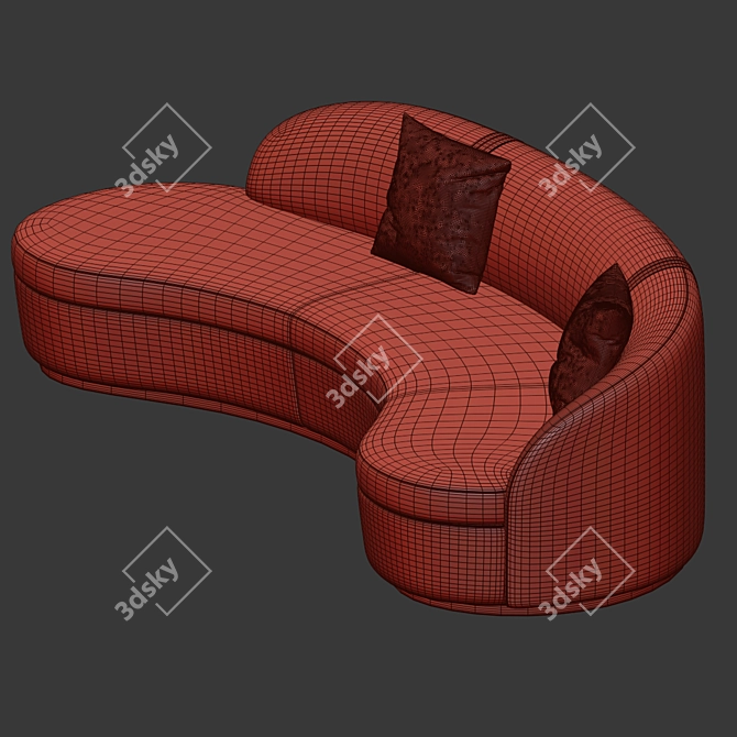 Elegant Curved Sofa: Otium Capital Collection 3D model image 4