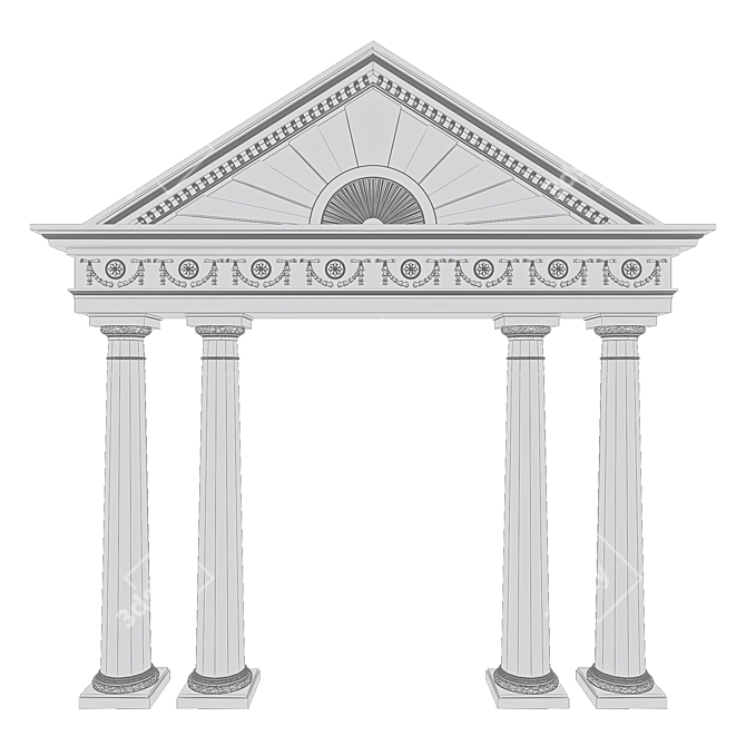 Title: Elegant Pediment for Interior Design 3D model image 4