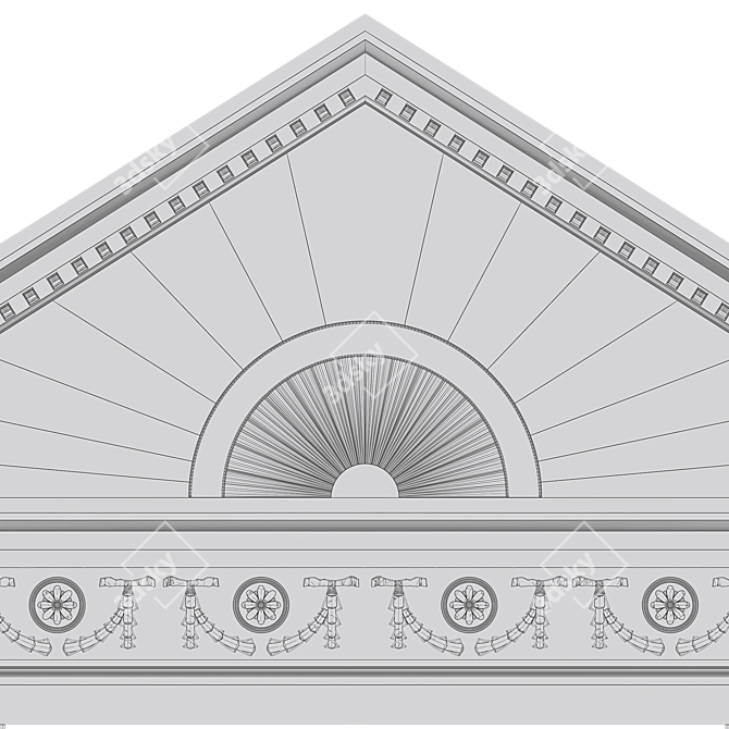 Title: Elegant Pediment for Interior Design 3D model image 5