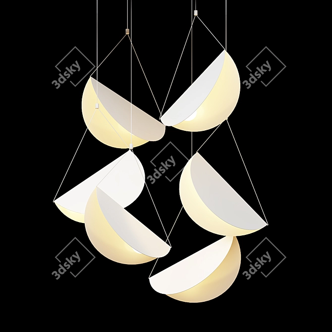 Floating Minimalist Pendant Light 3D model image 1