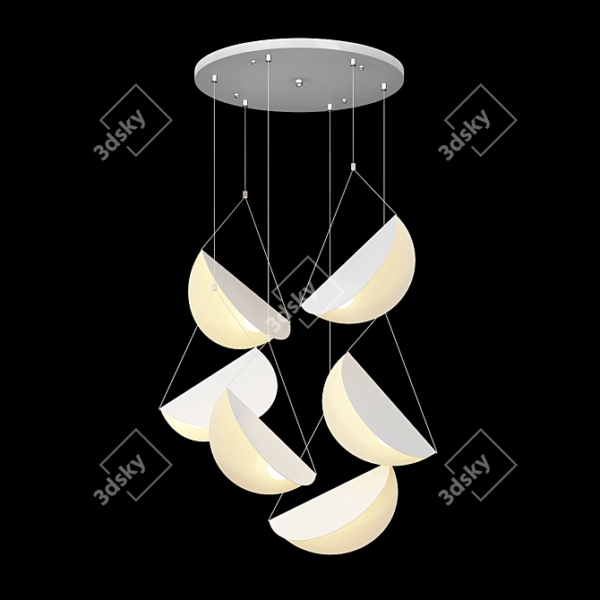 Floating Minimalist Pendant Light 3D model image 2