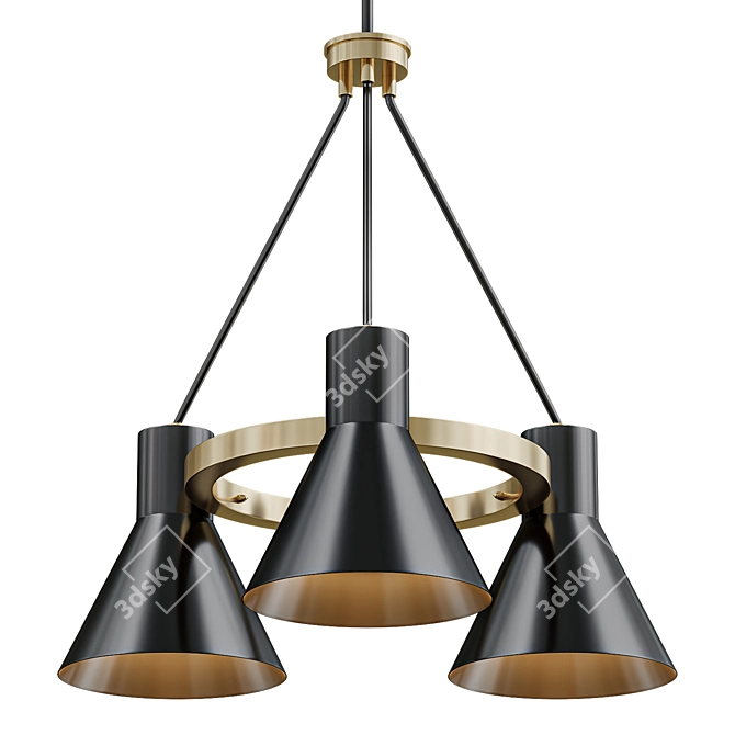 Modern Bronze Towner Chandelier 3D model image 1