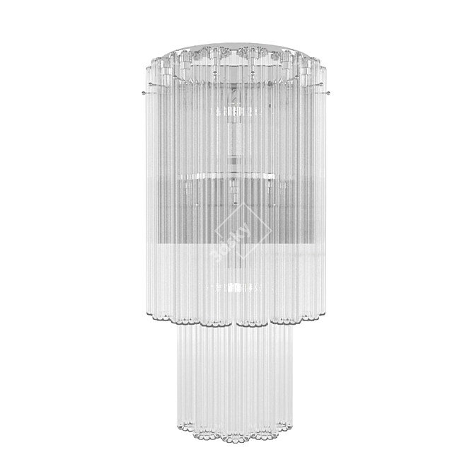 Modern Nickel Crystal Wall Sconce 3D model image 1