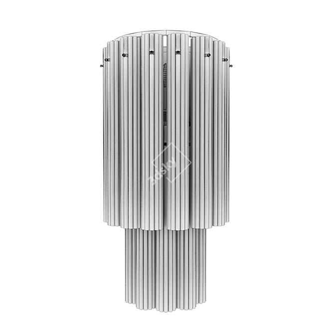 Modern Nickel Crystal Wall Sconce 3D model image 2