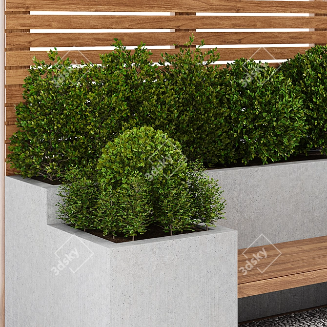 Urban Green Bench: Enhance Your Space 3D model image 2