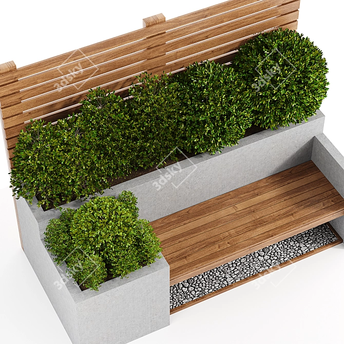 Urban Green Bench: Enhance Your Space 3D model image 3