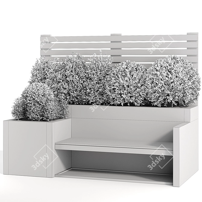 Urban Green Bench: Enhance Your Space 3D model image 4