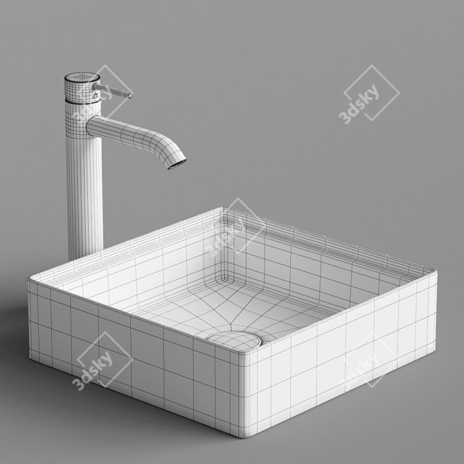 Stylish ArtCeram SCALINO Sink 3D model image 6