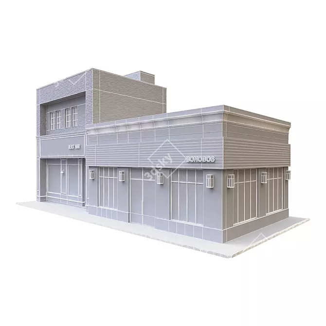 Modern Barbershop Boutique: Polygonal Design 3D model image 4