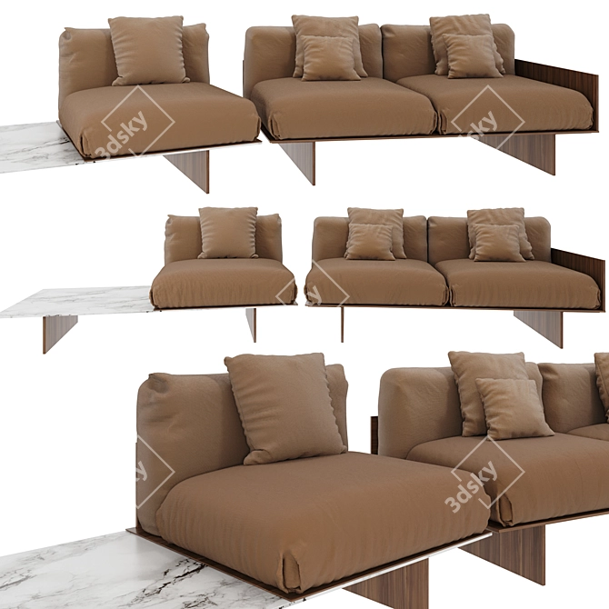 Modern Box Sofa by Jader Almeida 3D model image 1