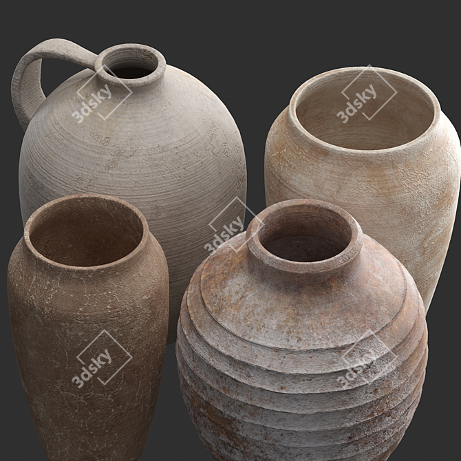 Artisan Ceramic Vases: Handcrafted Elegance 3D model image 2