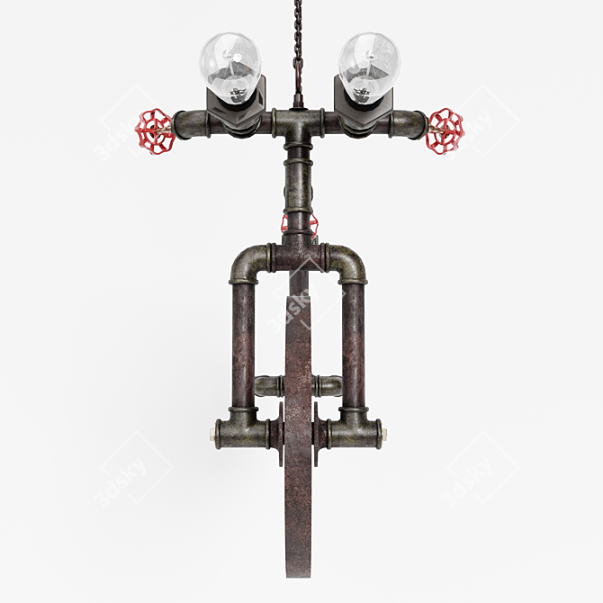 Loft Bicycle Chandelier: Stylish Hanging Lamp 3D model image 3