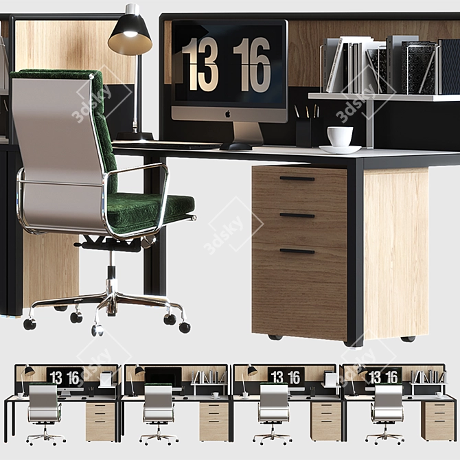 Modern Office Furniture Set 3D model image 4