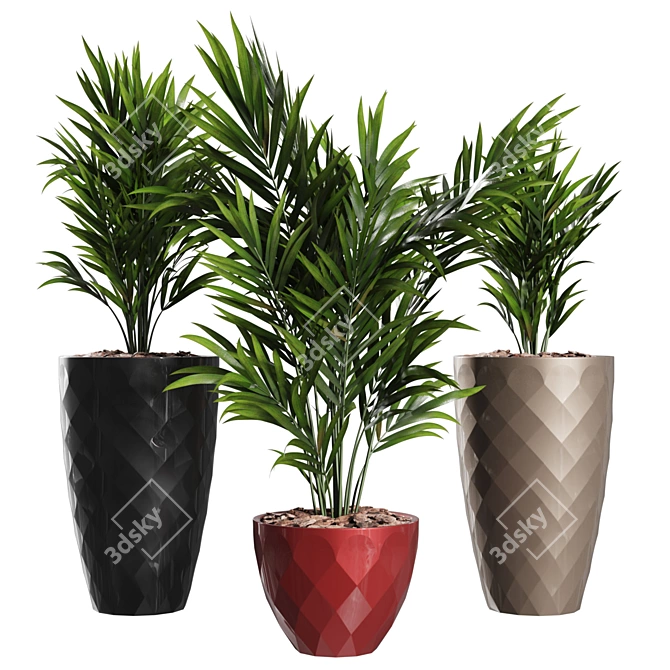 Tropical Vase Plant 3D Model 3D model image 1