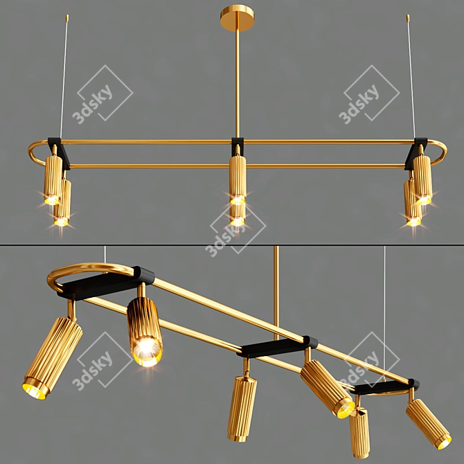 Sleek GU5.3 Trigger Lamp Set 3D model image 2