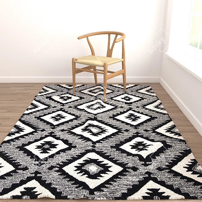 Versatile Set of 6 3D Rugs 3D model image 4