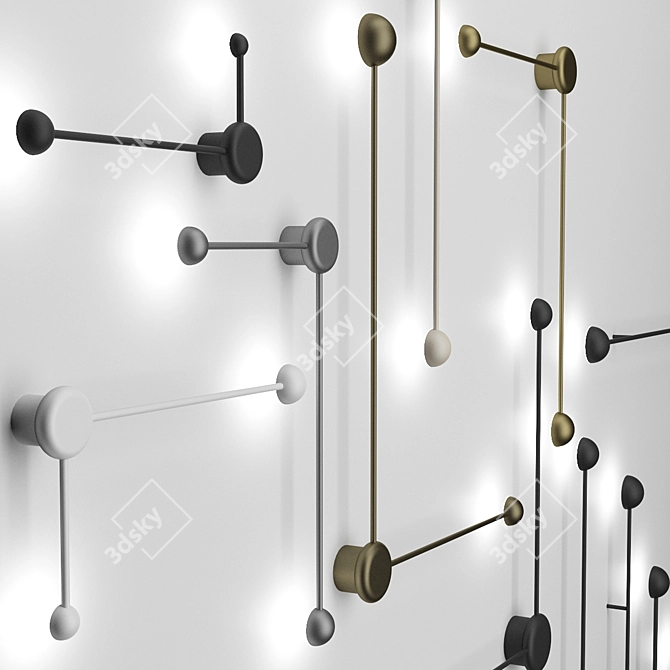 Graphic LED Wall Lamp: IT-Dots Corner 3D model image 3